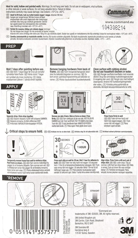 Picture Hanging Strips 12ct 16LB Command