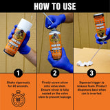 Gorilla Insulating Foam Sealant | Expanding Spray Foam for Gaps & Cracks | 12 oz