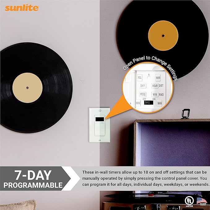 7 DAY DIGITAL IN WALL TIMER SUNLITE