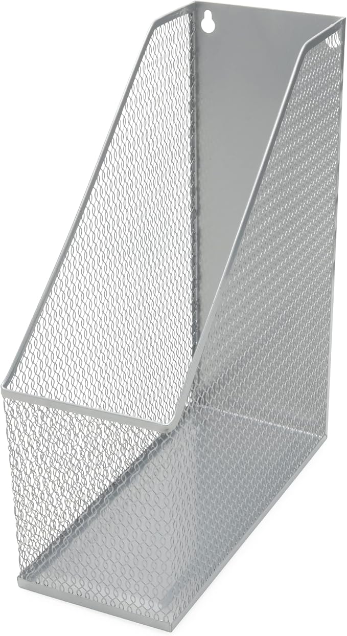 Wide Magazine Holder Silver Mesh YBM