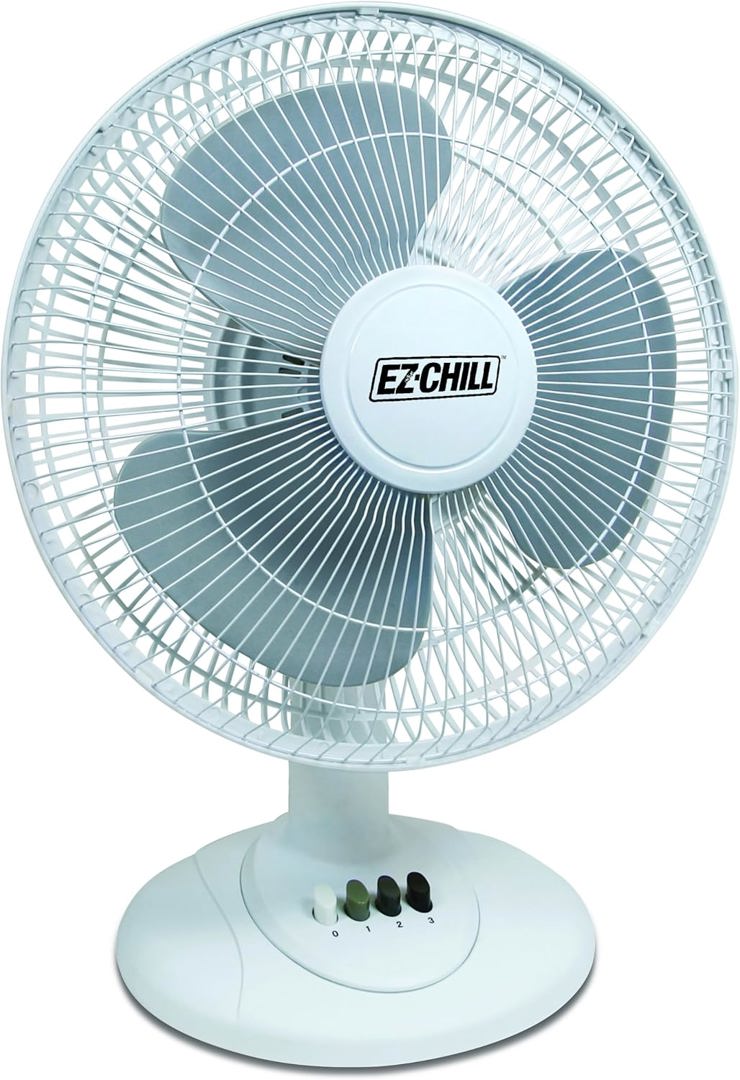 3-Speed Oscillating Table Fan 12" EZ-Chill