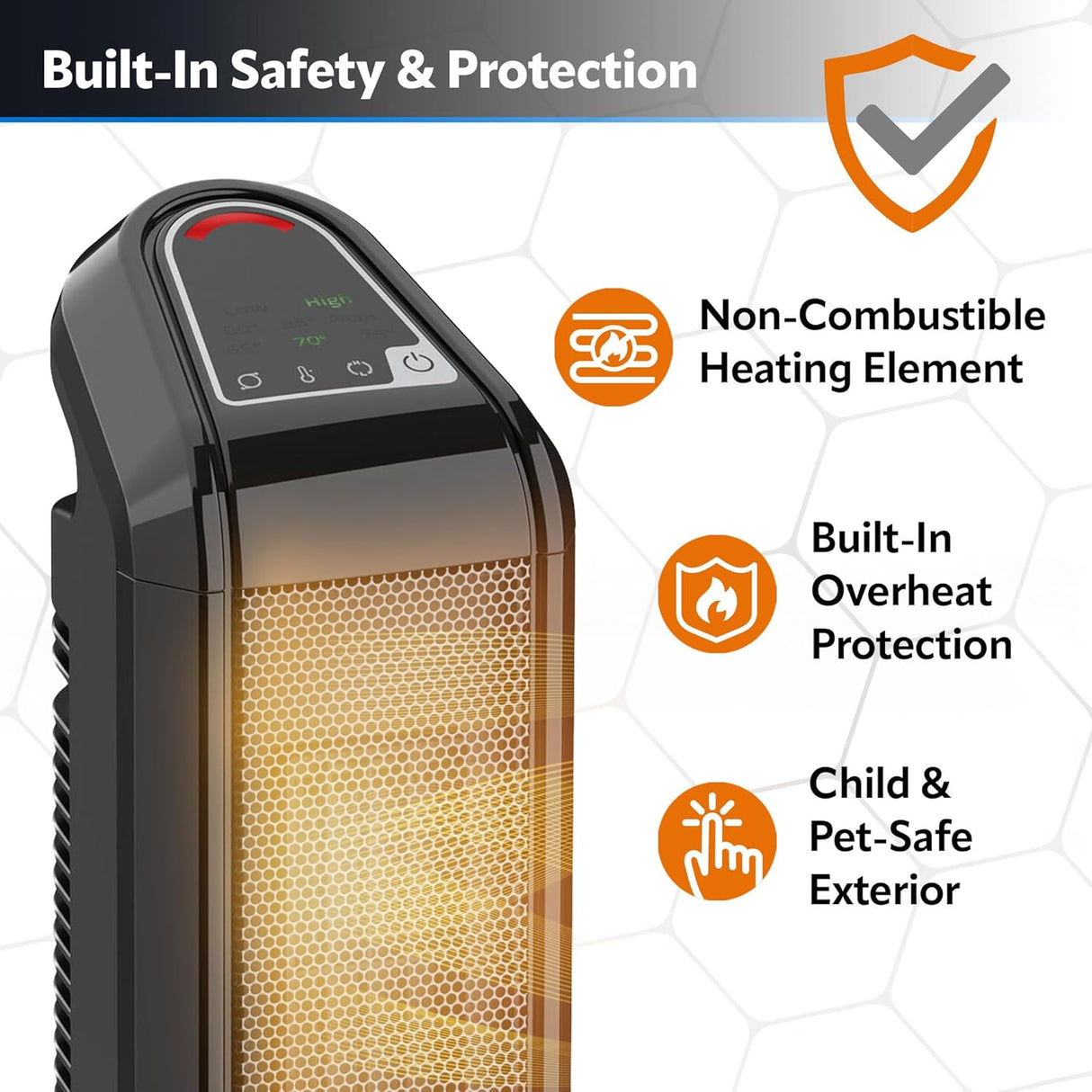 Ceramic Tower Heater 16.5" Tall Lasko