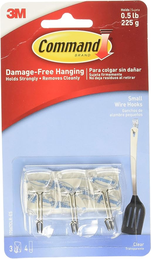 Small Wire Clear Hook 0.5LB Command