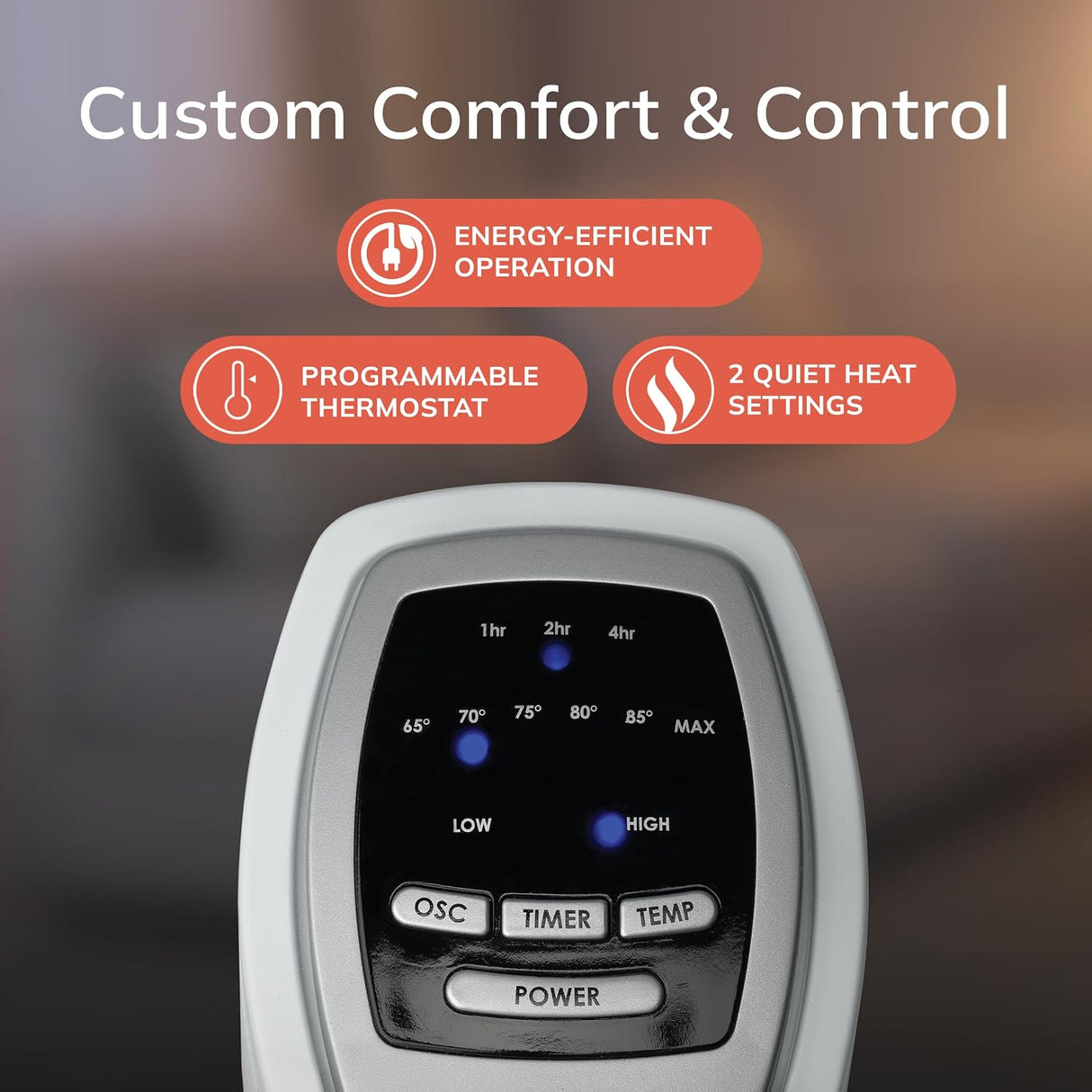 Ceramic Tower Space Heater 22" Silver Lasko