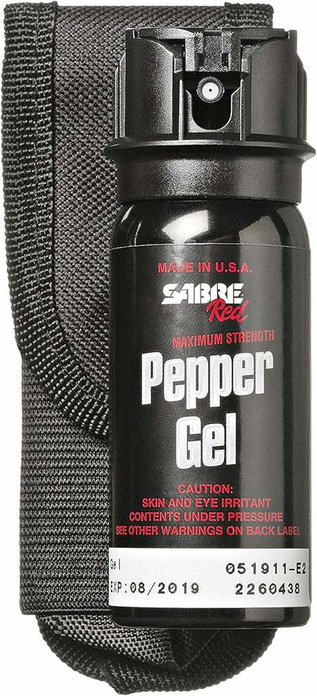 Pepper Gel With Belt Holster | Tactical Design | 1.8oz | SABRE