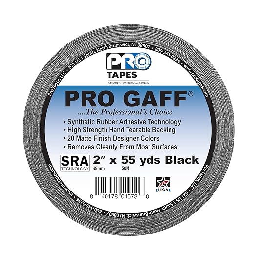 ProTapes Pro Gaff Premium Tape 55 Yards Length-Black