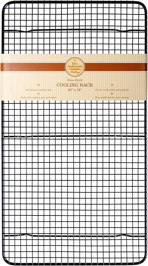 Cooling Rack Non Stick | 10" x 18" Baking & Roasting Rack | Oven Safe Steel | Mrs. Anderson
