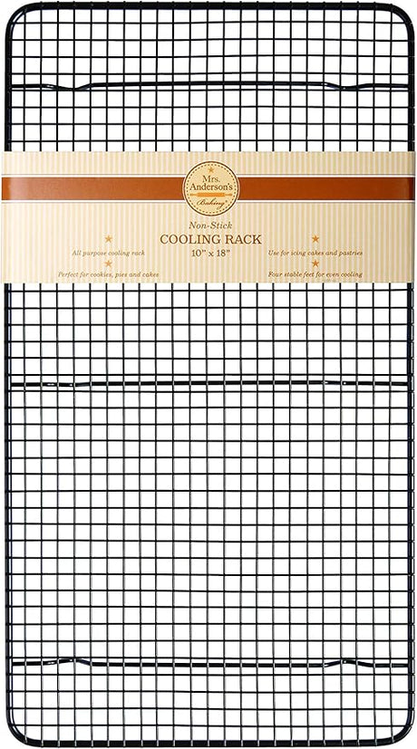 Cooling Rack Non Stick | 10" x 18" Baking & Roasting Rack | Oven Safe Steel | Mrs. Anderson