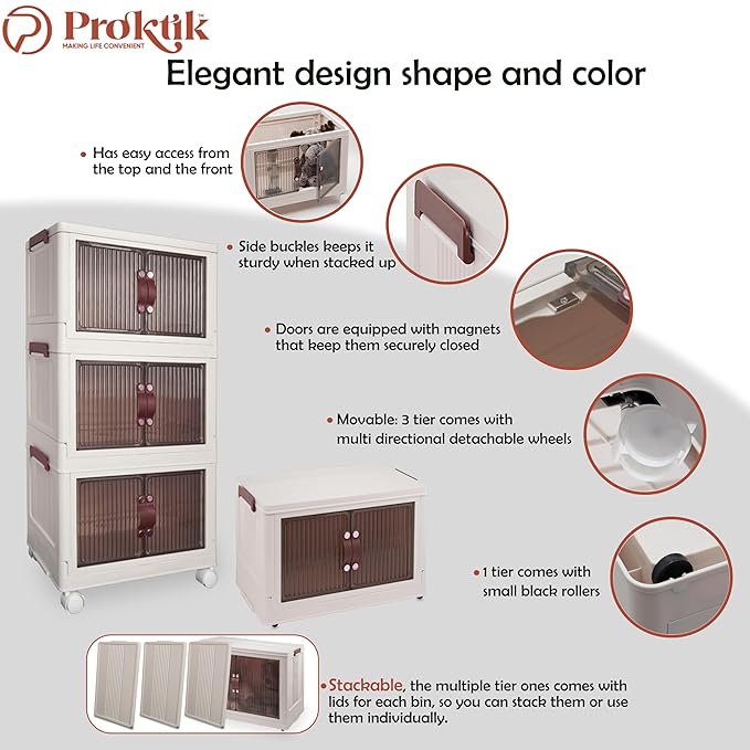 3 Layer Foldable Storage Cabinet 95QT