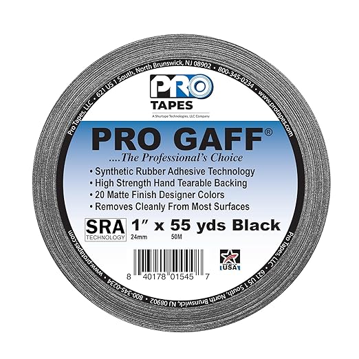 ProTapes Pro Gaff Premium Tape 55 Yards Length-Black