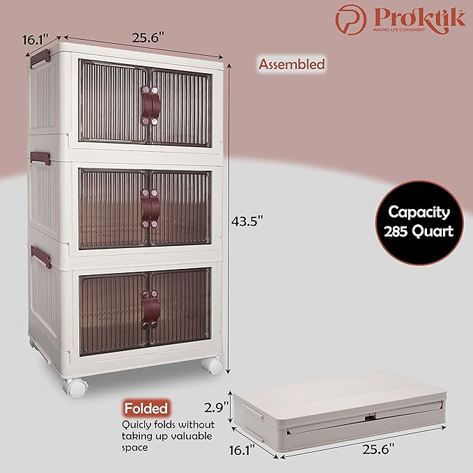 3 Layer Foldable Storage Cabinet 95QT