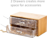 Bamboo Cosmetic Organizer | 2 Drawer | Bamboo Wood | Simplify