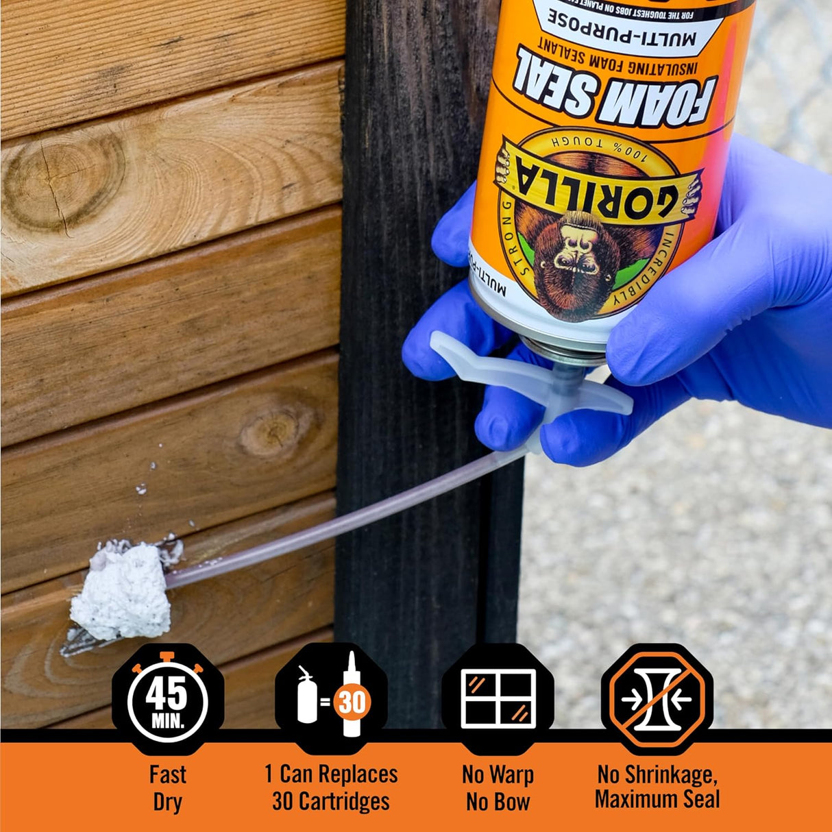 Gorilla Insulating Foam Sealant | Expanding Spray Foam for Gaps & Cracks | 12 oz