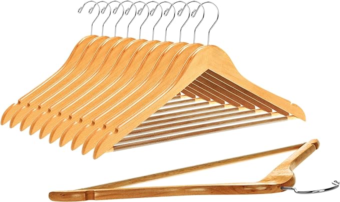 Wooden Suit Hangers Natural 5PK Quality Hangers