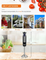Commercial Chef Hand Blender SS 8 Speed