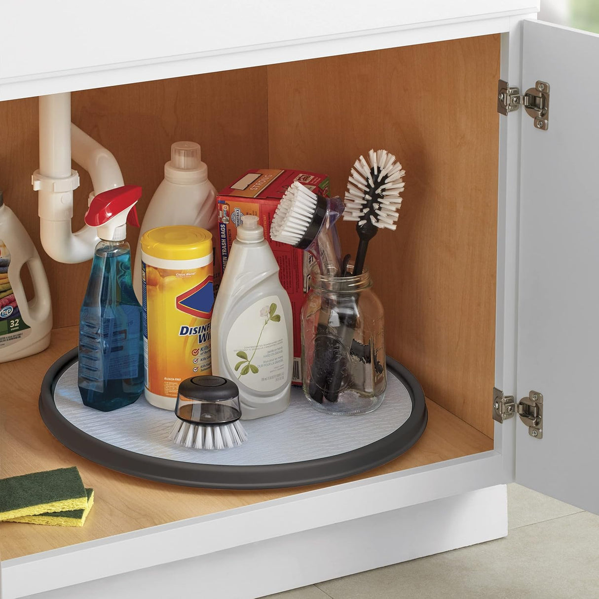 Lazy Susan Turntable Non-Skid | Charcoal/Light Gray | 18" | Copco