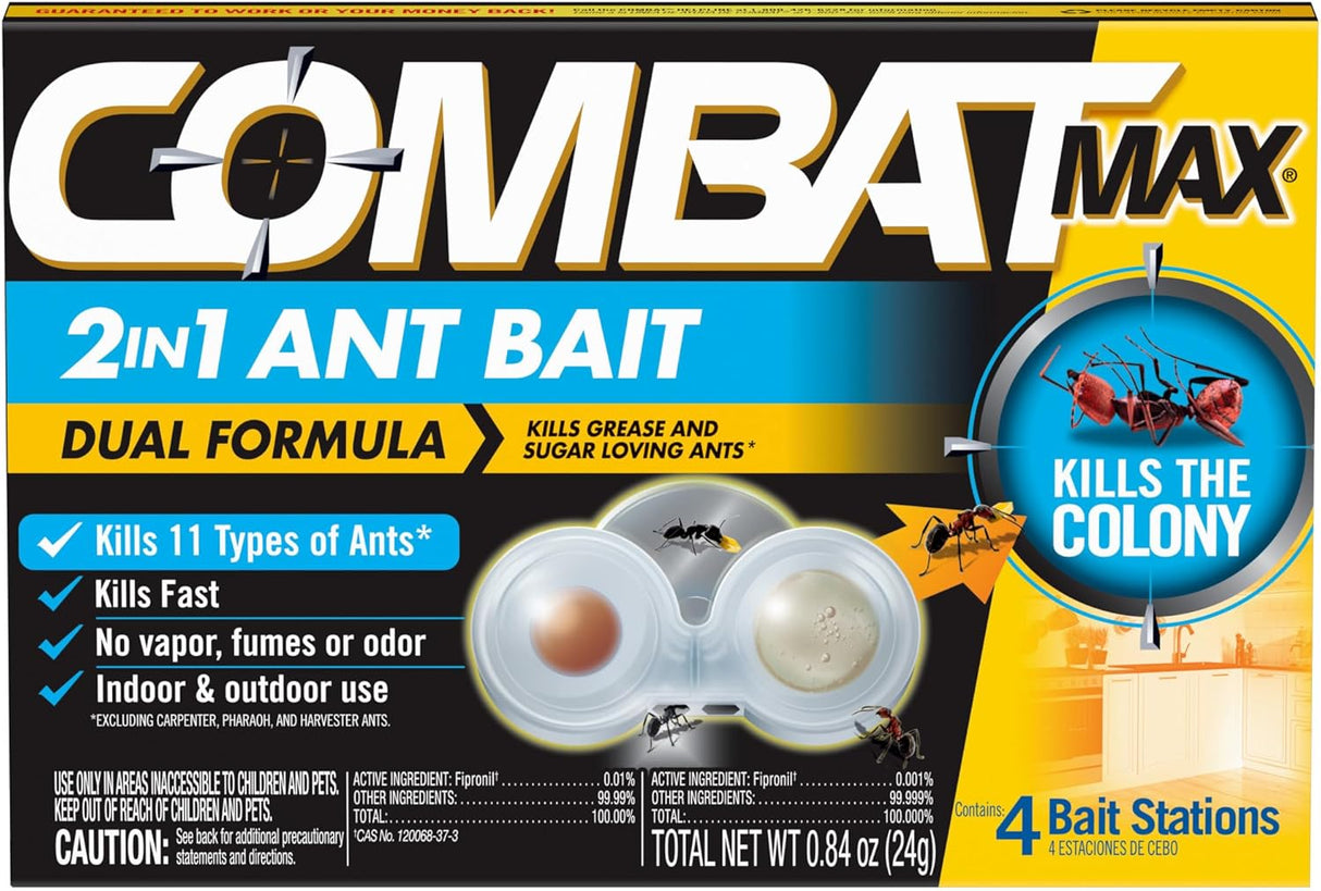 Combat Max 2 in 1 Ant Bait Station, 4Pk