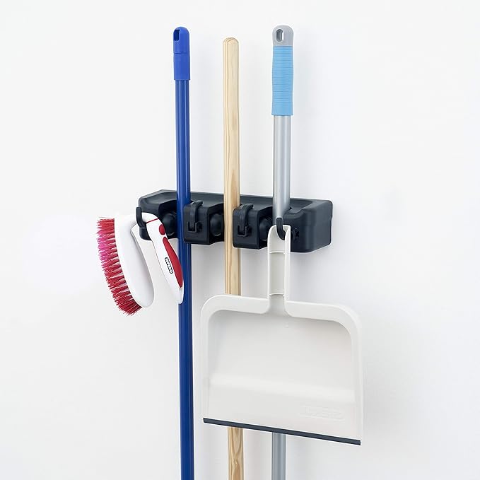 Mop & Broom Organizer Black Superio