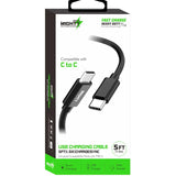 Fast Charging 5ft Type-C To Type-C Cable Black