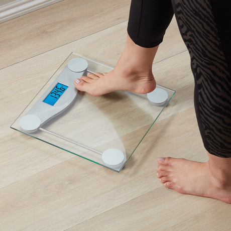 Taylor Digital Glass Scale For Bathroom | 11.8" x 11.8" | 350 lb Capacity | LCD Display