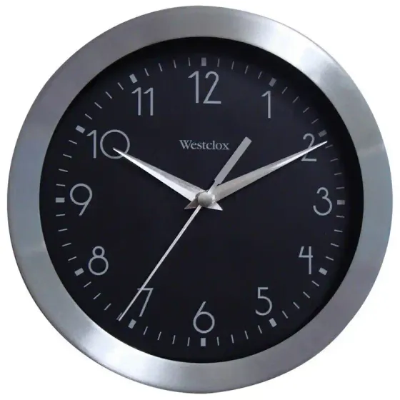 Brushed Aluminum Clock 8" Westclox