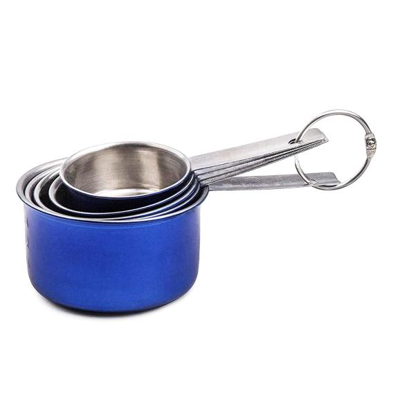 Blue Stainless Steel Measuring Cups