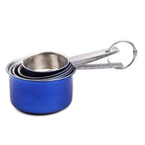 Blue Stainless Steel Measuring Cups