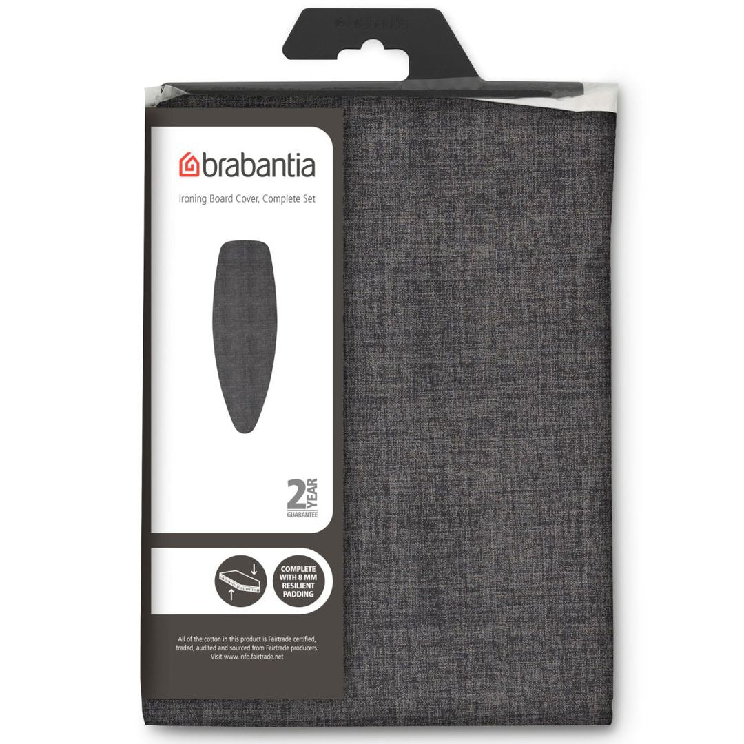 Ironing Board Cover Complete Set Size D (18" x 53") Denim Black Brabantia.