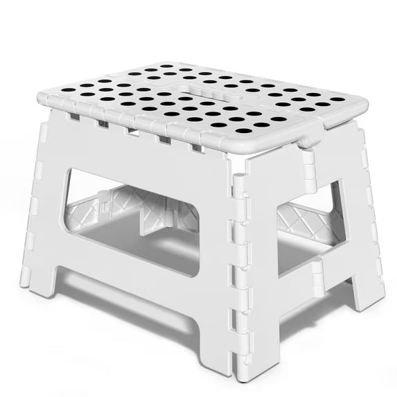 Foldable Step Stool 9in White -Simplify