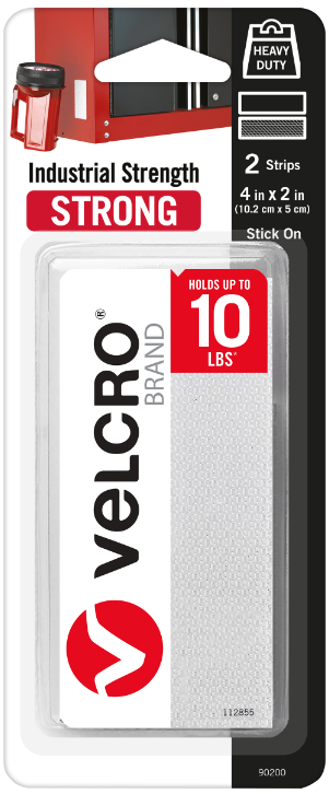 Velcro Industrial 2" x 4" Strips 10LB White