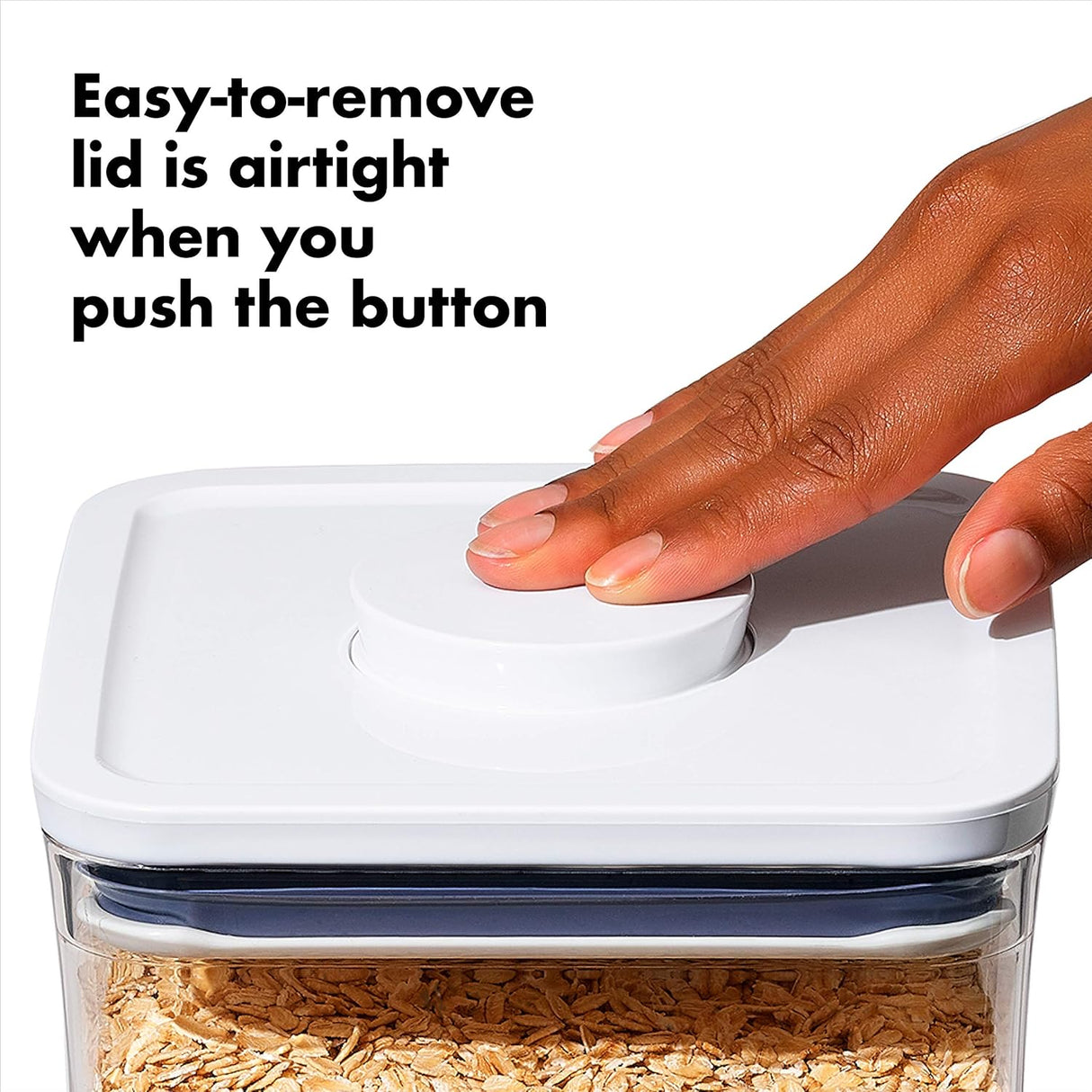 OXO Steel POP Container | Small Square Mini | Clear | 0.4 Qt