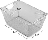 Wire Mesh Bin Open Basket | Small Kitchen Organizer | Silver | YBM Home