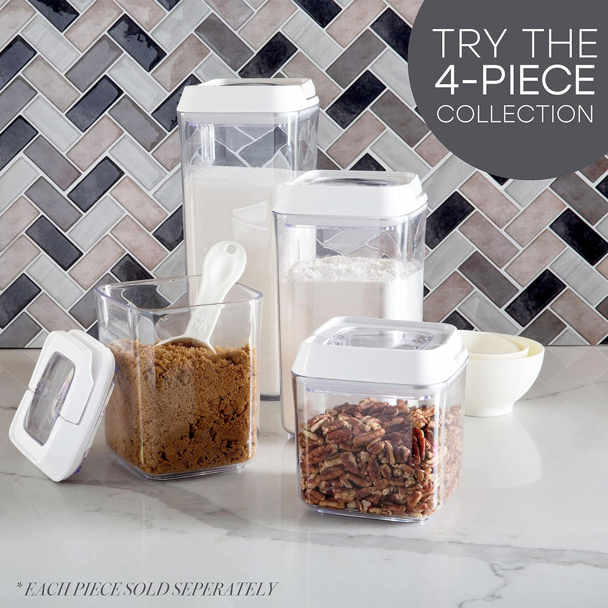 Airtight Food Container Stackable | 0.9 L | Clear plastic | Kitchen Details