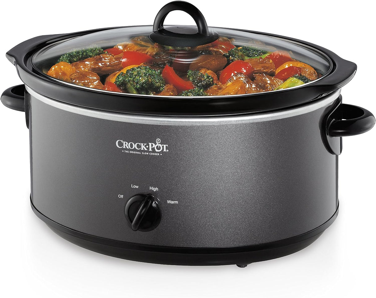 Slow Cooker 7QT Charcoal Crockpot