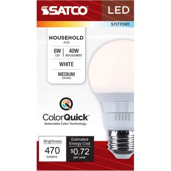 A19 LED Bulb 40W Color Selectable