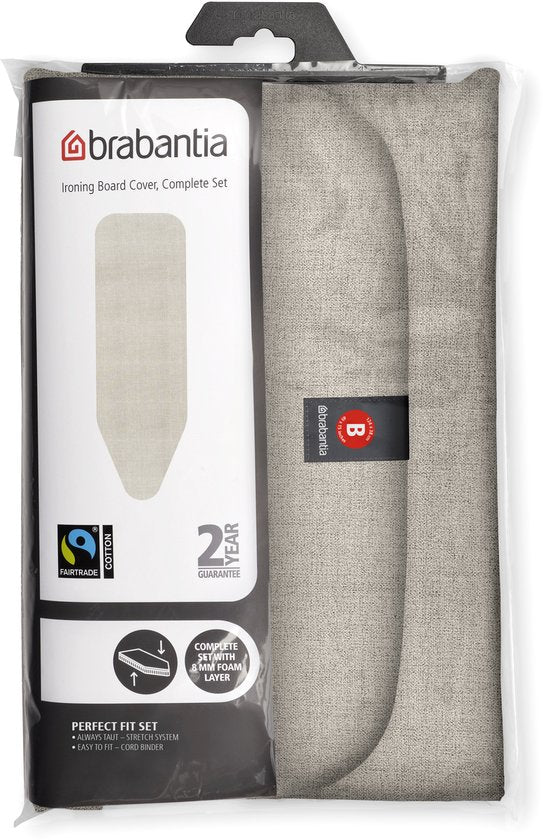 Ironing Board Cover Complete Set Size B (14" x 48") Denim Grey Brabantia.