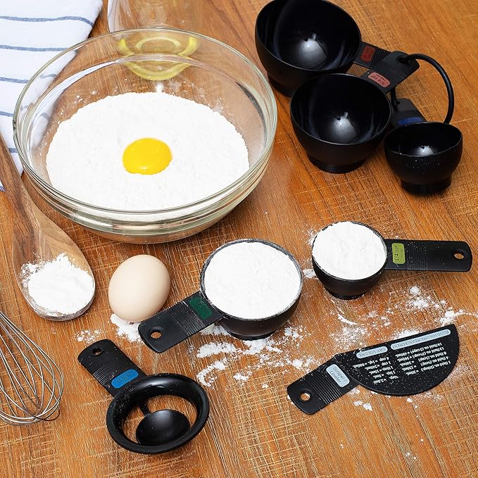 Measuring Cup Set With Egg Separator | 3.5" x 5.25" | Black | Fox Run