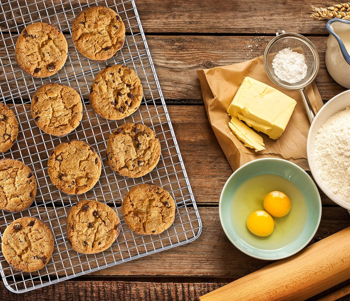 Cooling Rack Non Stick | 10" x 18" Baking & Roasting Rack | Oven Safe Steel | Mrs. Anderson
