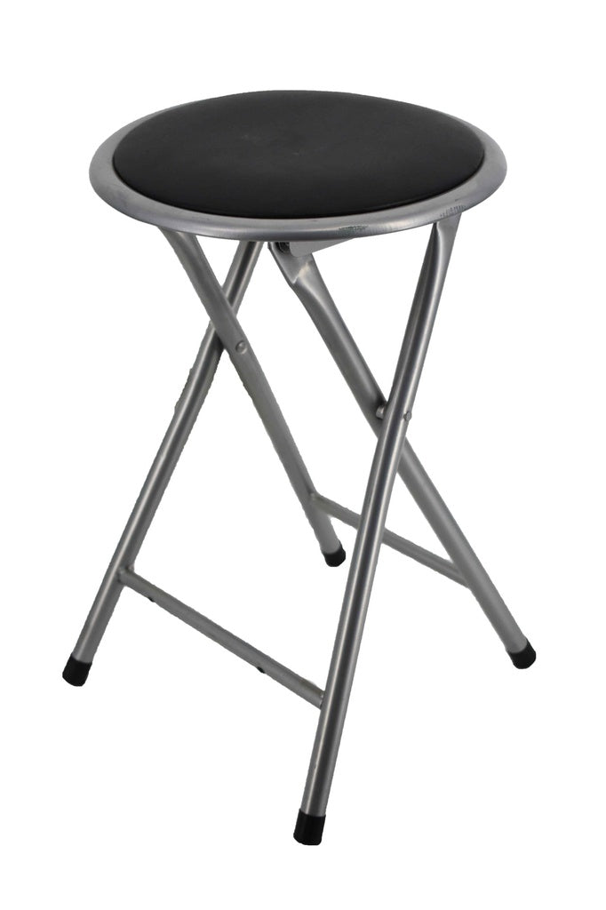 Silver Folding Stool with Powder Coated Legs Uniwar