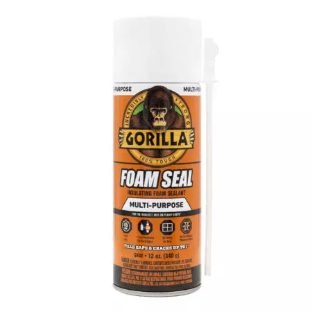 Gorilla Insulating Foam Sealant | Expanding Spray Foam for Gaps & Cracks | 12 oz