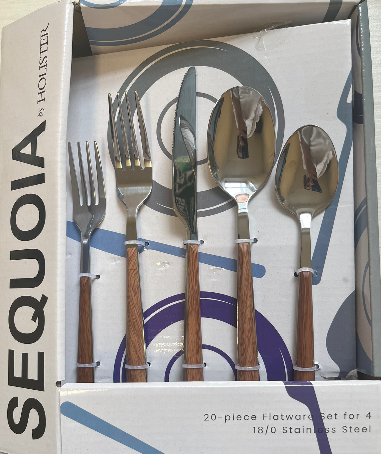 20 pc Flatware Set Beechwood | Hollister Sequoia | Prestige