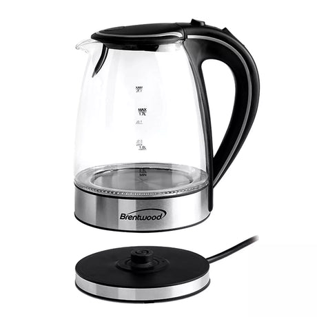 Tempered Glass Kettle Black 1.7LT Brentwood