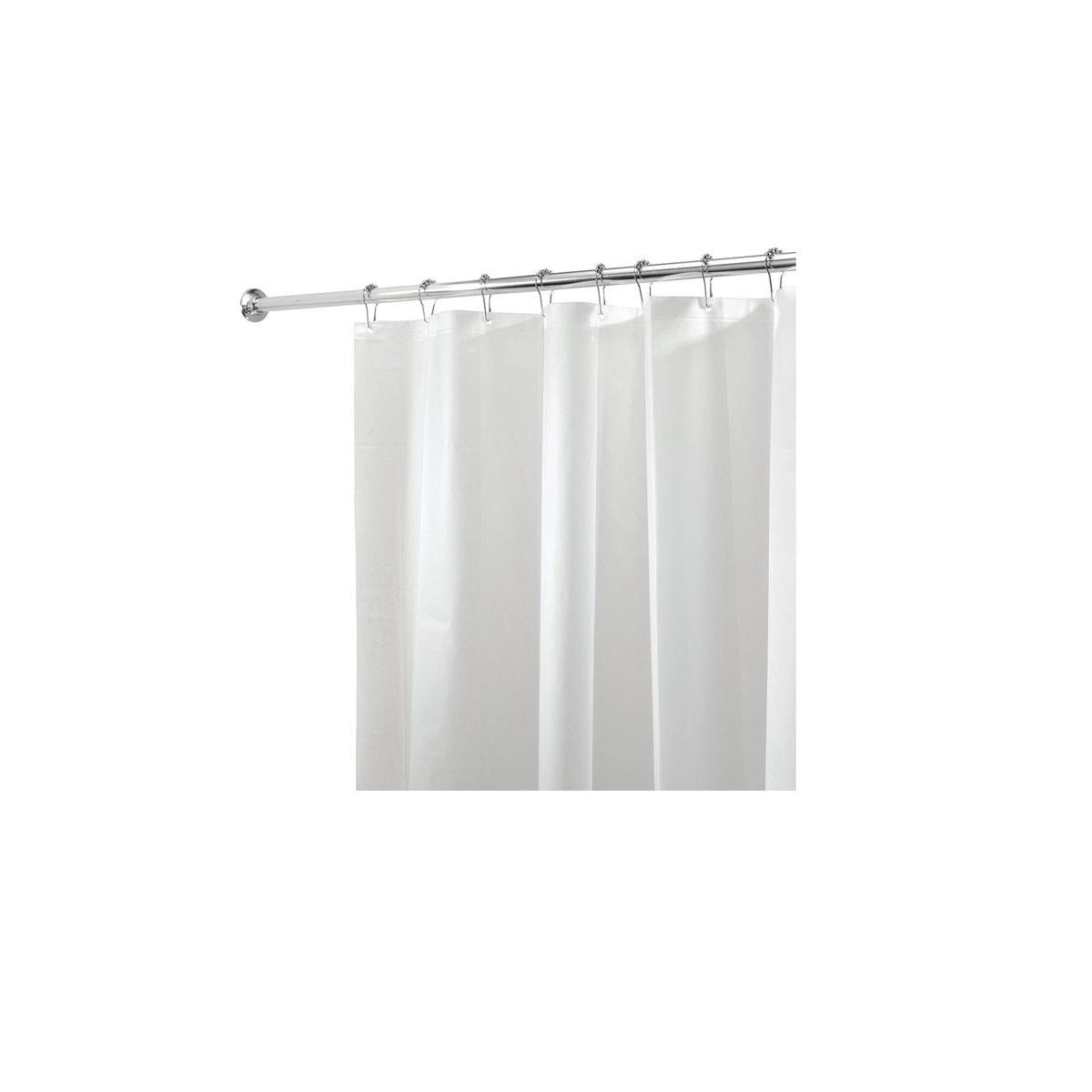 White Solid Shower Curtain Liner Inter Design