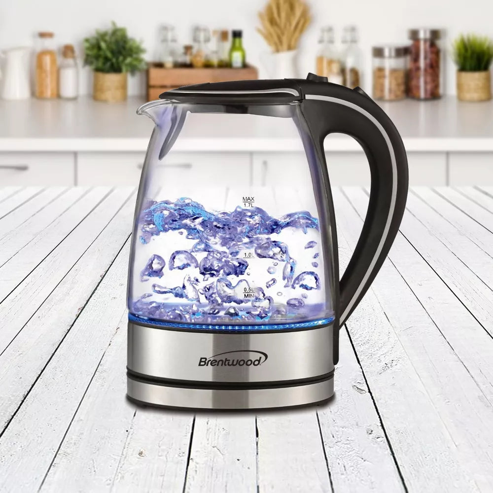 Tempered Glass Kettle Black 1.7LT Brentwood
