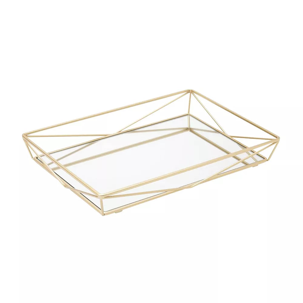 Gold Large Mirrored Vanity Tray
