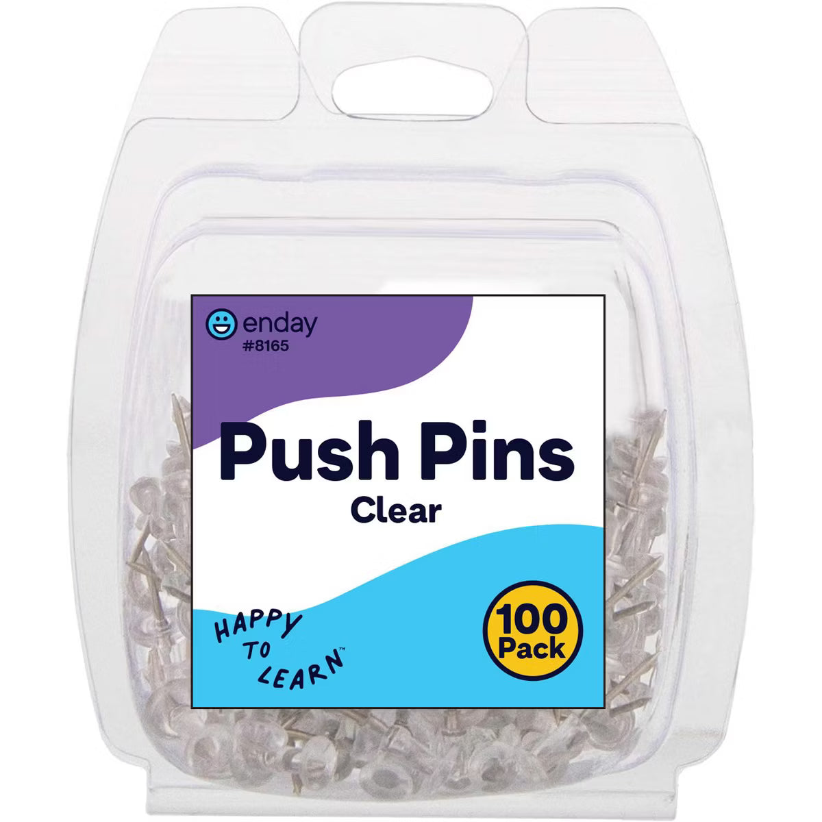 Push Pins Clear 100CT Enday