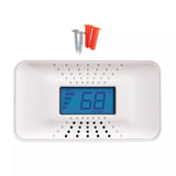 Carbon Monoxide Detector w/Digital Temperature Display Lithium Battery 10 Year Battery