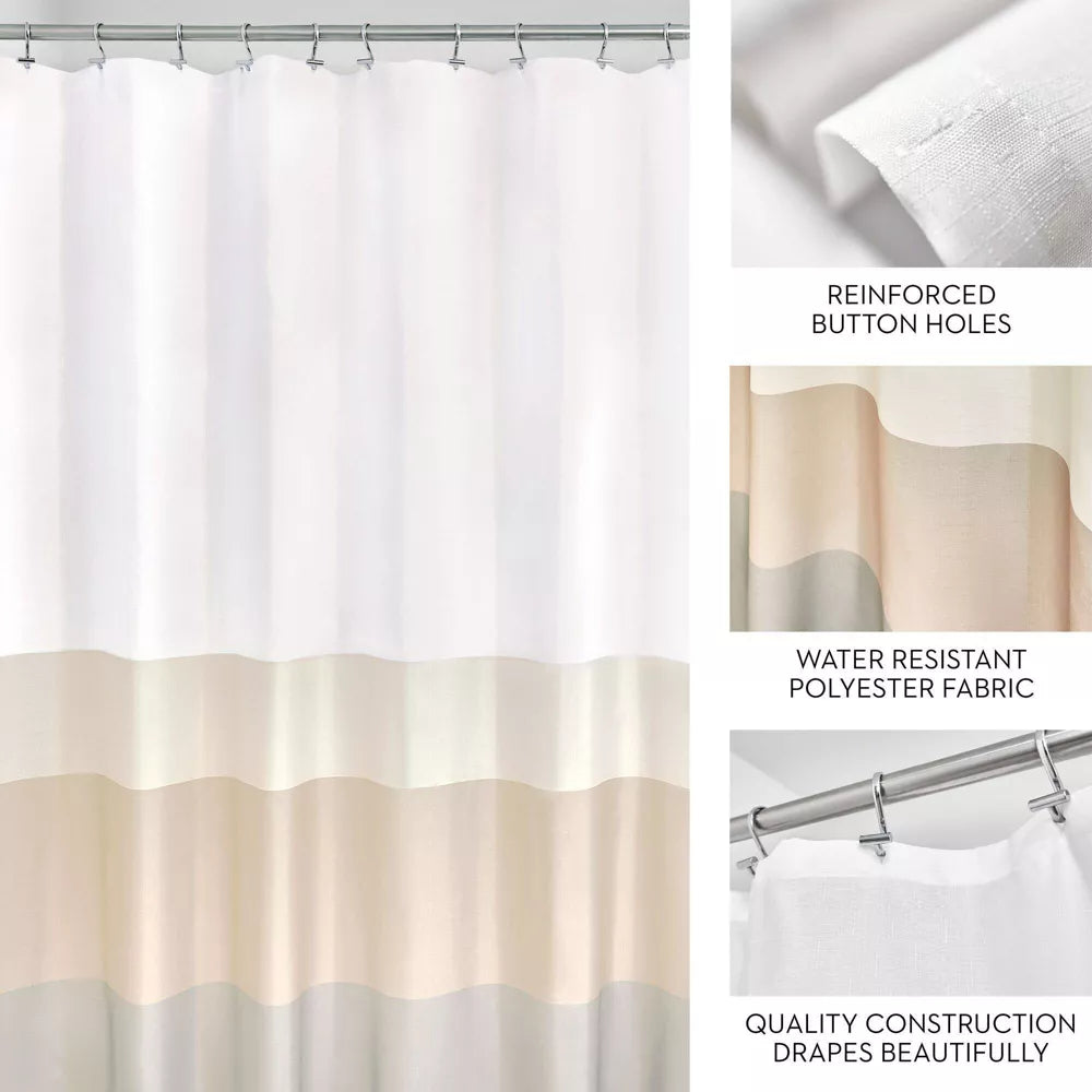 Gradient Stripe Polyester Shower Curtain Inter Design