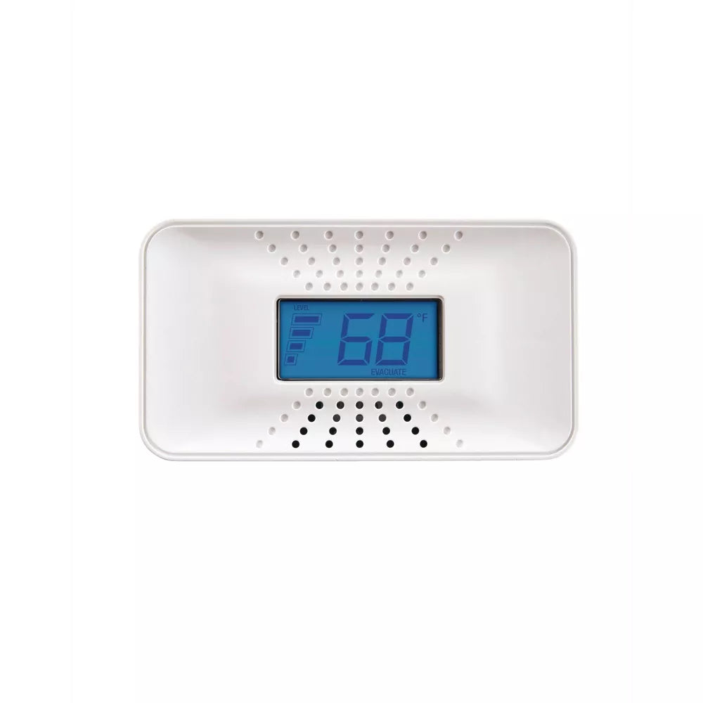 Carbon Monoxide Detector w/Digital Temperature Display Lithium Battery 10 Year Battery