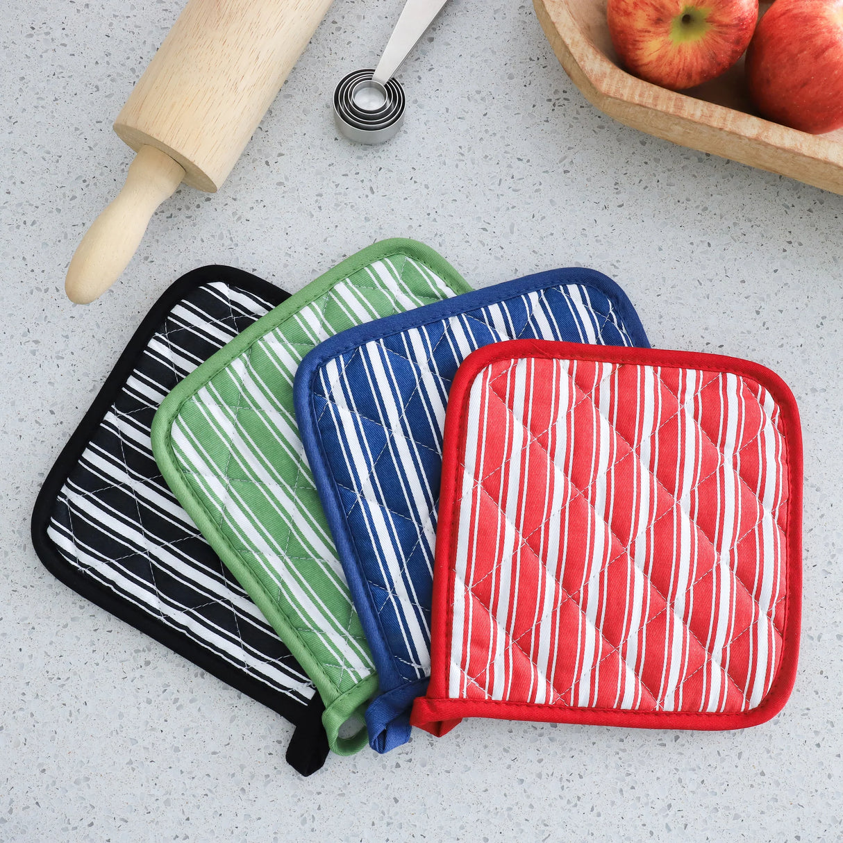 Pot holder Striped Green